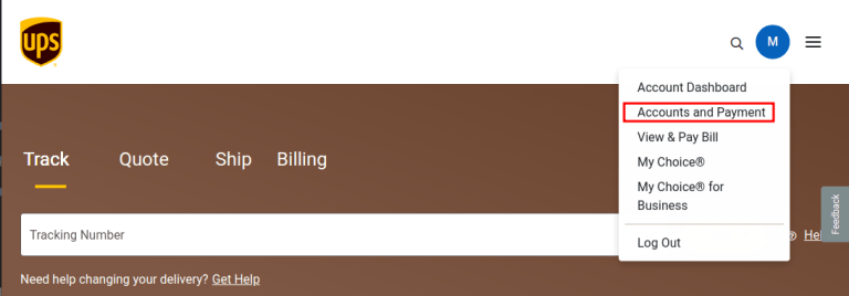Show how to navigate to the Accounts and Payment page from the home screen.
