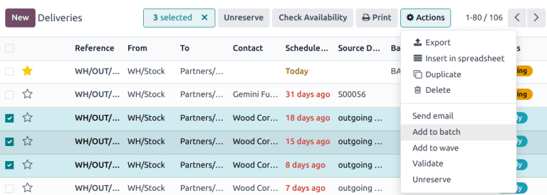 Use Add to batch button, from the Action buttons list.
