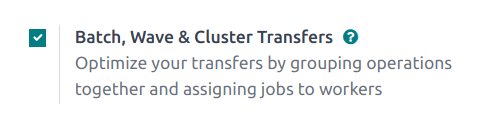 Enable the Batch Transfers in Inventory Configuration Settings.