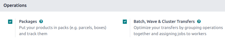 Activate Packages and Batch Transfers features in the settings.