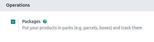 Activate the Packages setting in Inventory  Configuration  Settings.