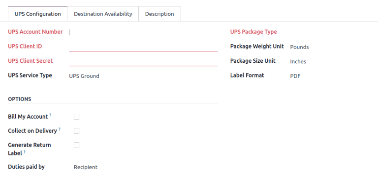 Show the UPS Configuration tab on the Shipping Methods form.